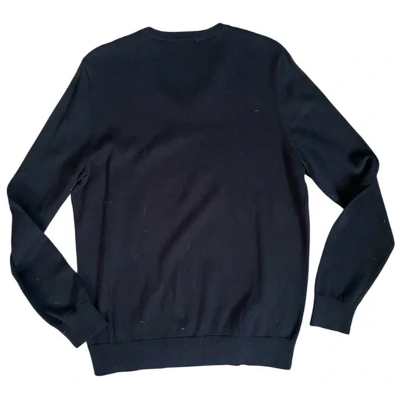 Express V-Neck Argyle men’s Sweater in Black Gray sz Large preppy classic cotton - Picture 2 of 4